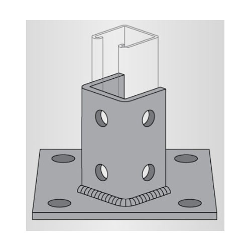 Atkore International Power-Strut® PS 3033SQGR Channel Post Base, 1 Channels, Centered Channel Position, 3-1/2 in Base Height, For Use With: PS 200, PS 210 Channel, Steel