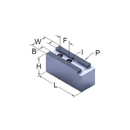 Avery Weigh-Tronix DILLON KW15K-4H Soft Jaw, For Chuck Size: 15 deg, 6.50 in Jaw Length, 2.50 in Jaw Width