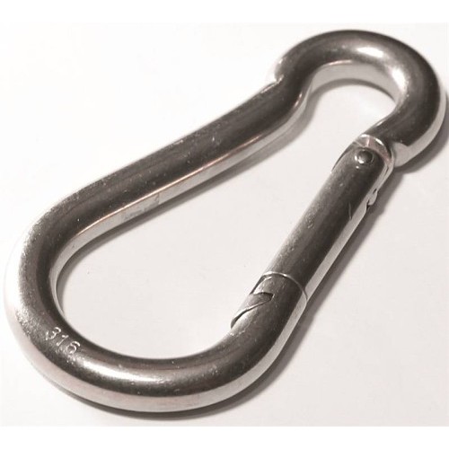 BARON 2450-3/16 Spring Snap Hook, 1/4 in Trade, 80 lb Load, Malleable Iron