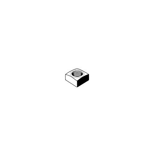 Square Nut, Imperial, 1/2 in-13 Diameter - Thread Size, Zinc Cr+3 Plated, Grade 2