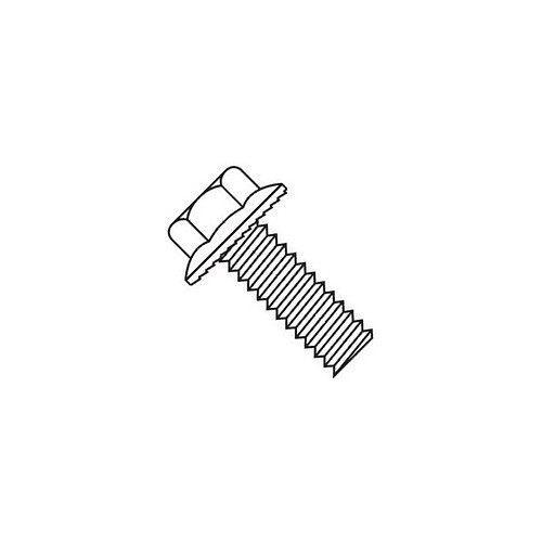Flange Bolt, Imperial, 1/4 in-20 Diameter - Thread Size, 1-1/4 in Length Under Head, Grade 5, Zinc Cr+3 Plated