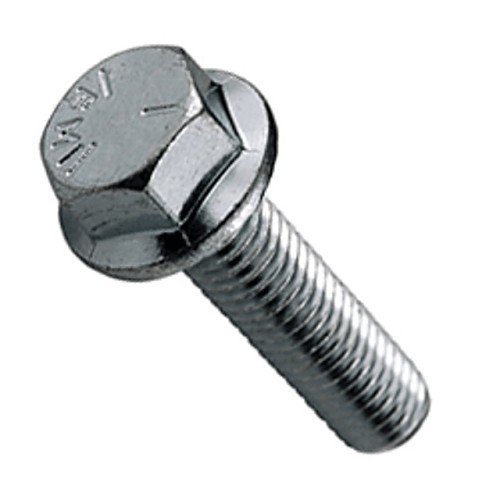 Flange Bolt, Imperial, 1/2 in-13 Diameter - Thread Size, 1-1/2 in Length Under Head, Grade 5, Zinc Cr+3 Plated