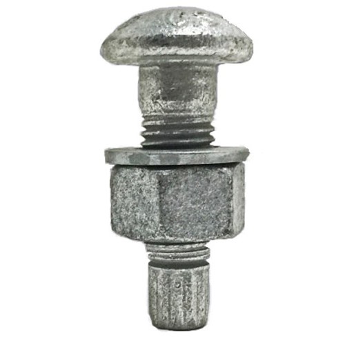 Tension Control Bolt, Imperial, #1-8 Diameter - Thread Size, 2 in Length Under Head, Mechanical Galvanized, Round Head