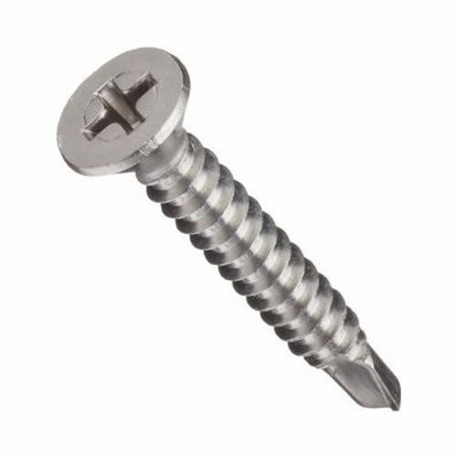 BBI 693535 Teks® Fully Threaded Self-Drilling Screw, #6-20, 3/4 in OAL, Flat Head, Phillips® Drive, Low Carbon Steel, Zinc CR+3, Drill Point