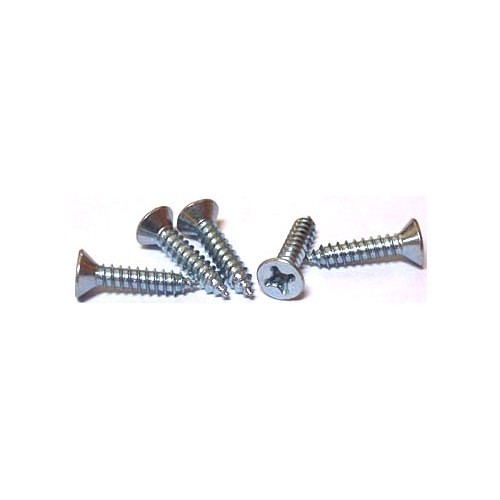 696031 Self-Tapping Screw, Imperial, #5-20 Diameter - Thread Size, 1 in L, Flat Head, Phillips Drive, Zinc CR3+ Plated Finish