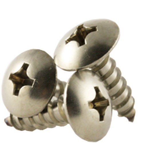 Sheet Metal Screw, Imperial, #8 Diameter - Thread Size, 3/4 in L, Truss Head, Phillips Drive, 18-8 Stainless Steel, Type A Point