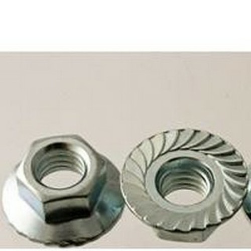 BBI 857680 Case Hardened Large Hex Head Serrated Flange Locknut, 1/4-20, Low Carbon Steel, Zinc CR+3