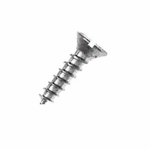 Wood Screw, #8 Diameter - Thread, 4 in L, Flat Head, Slotted Drive, Zinc Plated
