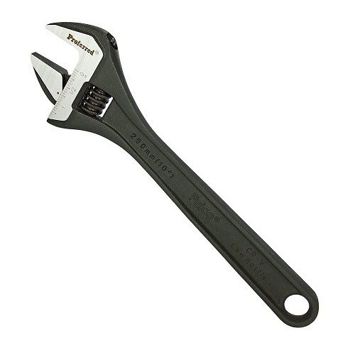 Adjustable Wrench, Standard, Heavy Duty, 10 in Overall Length, Alloy Steel Body, ANSI, Phosphate