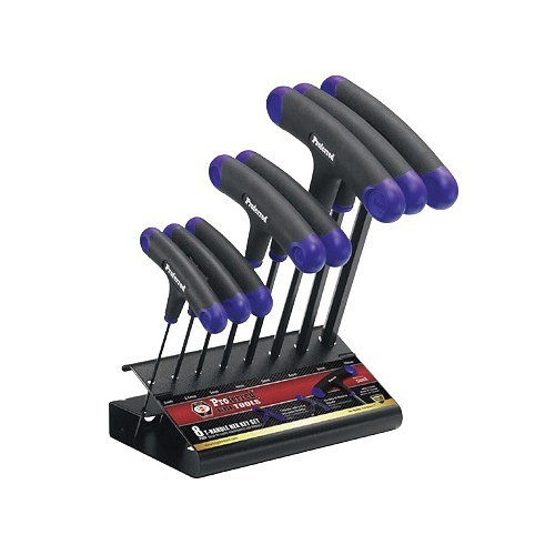 BBI Proferred Tools T34101 Hex Key Set, Metric, 8 Piece, 2 to 10 mm Hex, T-Handle Handle, Chrome Vanadium Steel