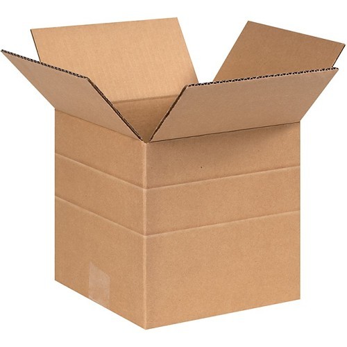 BGR INC 102891 Corrugated Box, Multi-Depth, 8 in Overall Length, 8 in Overall Width, 8/6/4 in Overall Depth, Cardboard, 200 lb Load