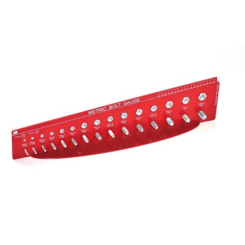 BoltSize-It BMBG-METRIC Bin Mount Bolt Gauge, 6 to 16 mm Size Range, Red