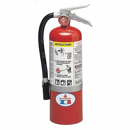 Badger Meter B® 5MB-6H Fire Extinguisher, Dry Chemical Extinguisher, Class: ABC, 3A:40B:C, Monoammonium Phosphate Extinguishing Agent