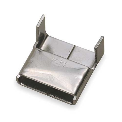 Band-It® GRC156 Banding Clip, 3/4 in Strapping Width, 200/300 Stainless Steel