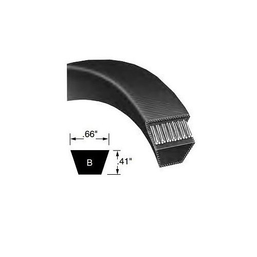 Bando B57 V-Belt, B Section Size, 21/32 in Top Width, 60 in Outside Length, 0.66 in Thickness, Rubber