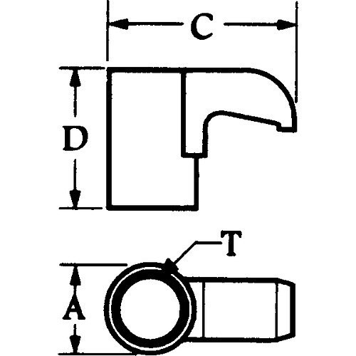 Thread Clamp, Specifications: 1/4-28 Thread, 0.4 in L x 0.37 in W x 0.4 in H