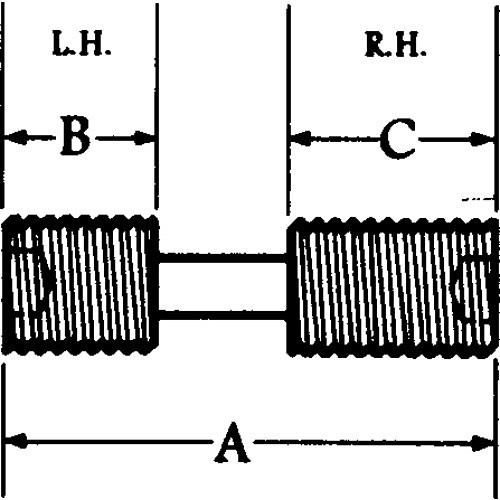 Thread Screw, Specifications: #10-32 Thread, 1/4 in Left/Right Hand Thread Length, 3/4 in OAL
