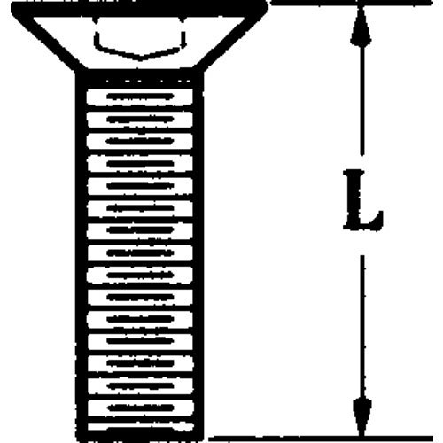 Flat Head Capscrew, Specifications: #4-40 Thread, 3/8 in OAL