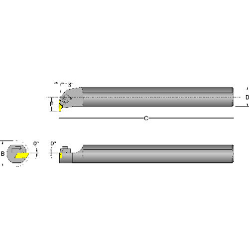 FL4558970 Indexable Internal Turning Tool, 1 in Thread Dia, 10 in Overall Length, 5/8 in Shank Dia