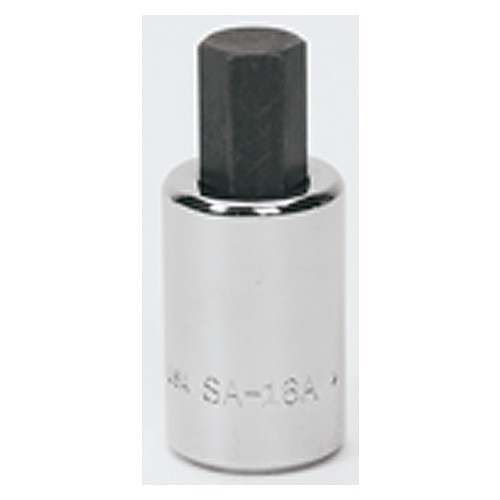 WILLIAMS KP30SA16A Hex Driver Bit, Imperial, 1/2 in Point, 2-1/4 in Overall Length, Chrome Plated and Black