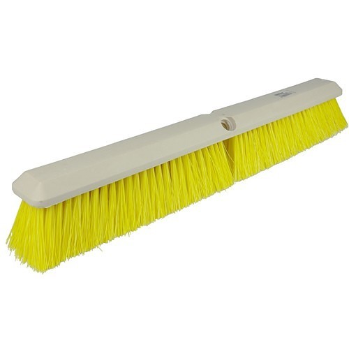 Weiler® LD5342165 Sweep Broom, 18 in Overall Length, 3 in Trim Length, Yellow Bristle, Synthetic Fill/Oil Resistant Bristle