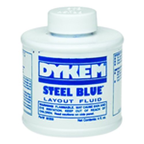 Dykem® LL6080300 Layout Fluid, 4 oz Container, Brush in Cap Bottle Container, Blue, Liquid Form