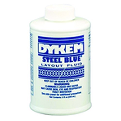 Dykem® LL6080400 Layout Fluid, 8 oz Container, Brush in Cap Bottle Container, Blue, Liquid Form