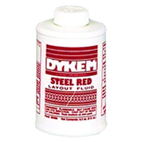 Dykem® LL6080496 Layout Fluid, 8 oz Container, Brush in Cap Bottle Container, Red, Liquid Form