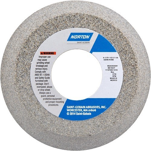 Norton® MH60040030361 Flaring Cup Wheel, 4 in Wheel Dia, 1/2 in Wheel Thickness, 1-1/4 in Center Hole, 60 Grit, Aluminum Oxide Abrasive