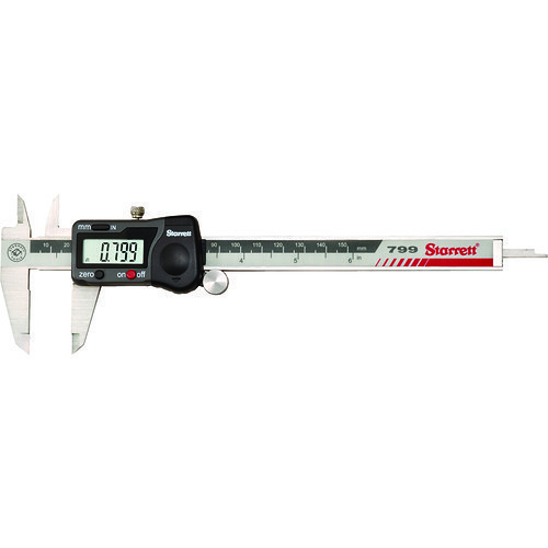 Starrett® MV7000145 Electronic Slide Caliper, Measuring Range: ‎0 to 8 in/0 to 200 mm, Graduations: 0.0005 in, 5/8 in Jaw Depth, Stainless Steel, Polished Stainless Steel