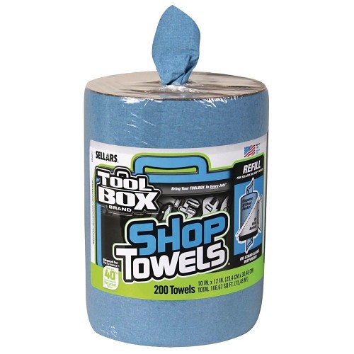 Big Grip® 56147 Shop Towel, Recycled Fibers, Blue, Bucket