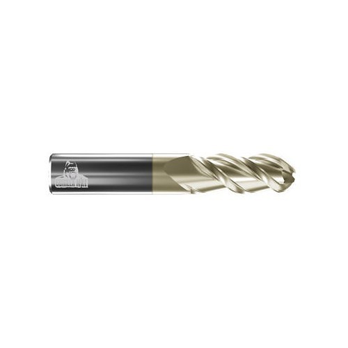 Ball Nose End Mill, 1/2 in Cutting Dia, Carbide Tipped