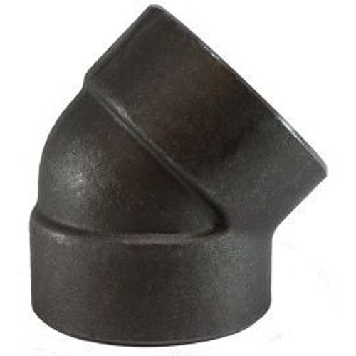 Pipe Elbow, 45 deg, Fitting/Connector: 45 deg Elbow, 2 in Nominal, Threaded End Style, 3000 lb Pressure Class, Carbon Steel, Forged Method of Manufacture, Black