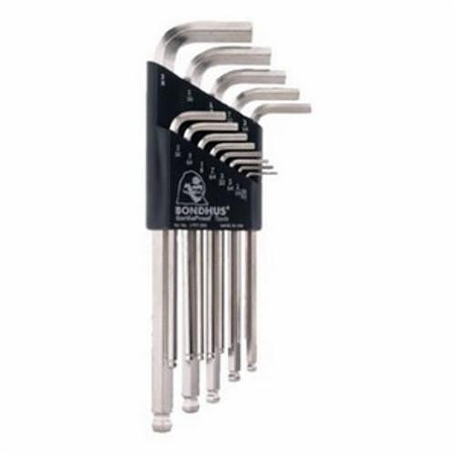 Bondhus® 20399 Key Set, 22 Pieces, 0.05 to 3/8 in, 1.5 to 10 mm Hex, L-Handle, Protanium® High Torque Steel, BriteGuard™/GoldGuard™