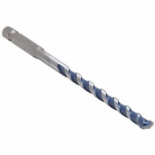 Bosch 114-HCBG06B25T Hammer Drill Bit, 1/4 in, Round Drill Bit Cutting Shape, 1/4 in Shank, Hex Shank, 4 in Cutting Depth, Carbide Cutting Edge, 6 in Overall Length