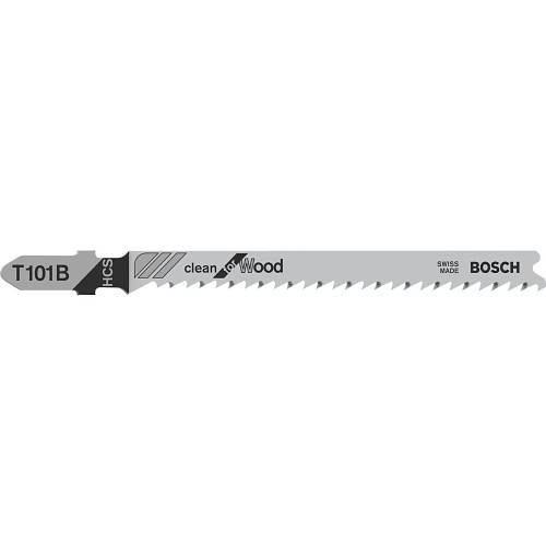 Bosch T101B Jig Saw Blade, 4 in Length, 10 TPI, Carbon Steel Cutting Edge, Carbon Steel Body, Applicable Materials: Wood, Plastic, OSB, Plywood, Particleboard