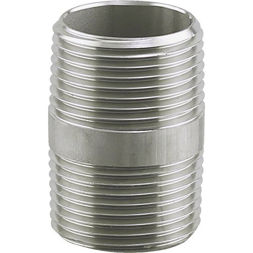 Boshart Industries U2-SSN-0760 Pipe Nipple, 3/4 in Nominal, MIP End, 6 in Length, 304 Stainless Steel