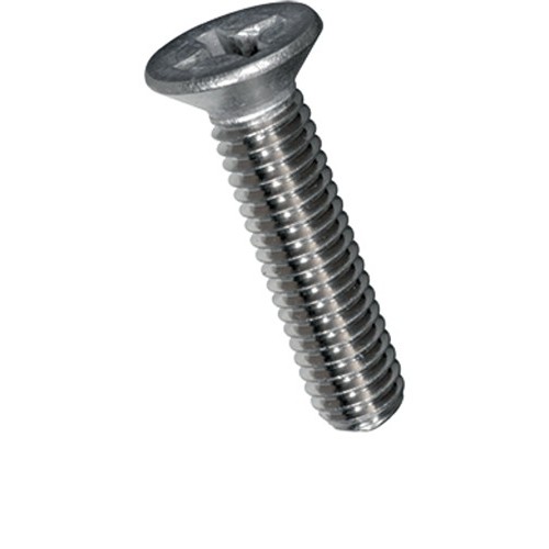 Machine Screw, Metric, M4-0.7 Diameter - Thread Size, 12 mm Overall Length, Stainless Steel Gr A2, Countersunk Flat Head, Phillips Drive