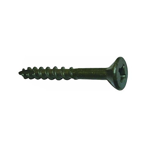 Deck Screw, Quad Head, 3 in Overall Length