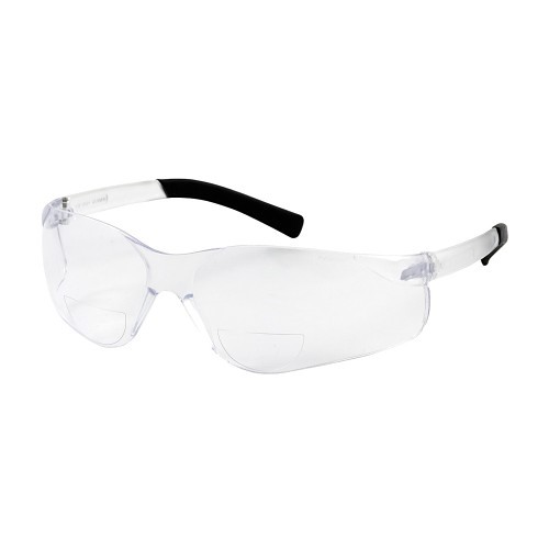 Bouton® 250-26-0020 Zenon Z13R™ 250-26 Bi-Focal Lens Flat Top Single Safety Reading Eyewear, 2 Diopter, Clear Lens, Polycarbonate/PVC Frame, Yes UV Protection, ANSI Z87.1+/Z87.1-2015, CSA Z94.3