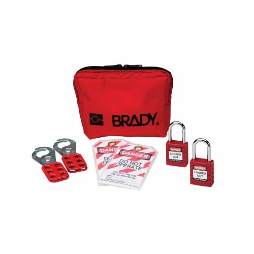 Brady® 105969 Personal Padlock Pouch Kit, Filled, 7 Piece, 2 Padlocks Maximum, Language: English