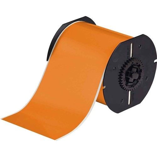 Brady® B30C-4000-595-OR Label Printer Ribbon, 100 ft Length, 4 in Width, Vinyl, Orange