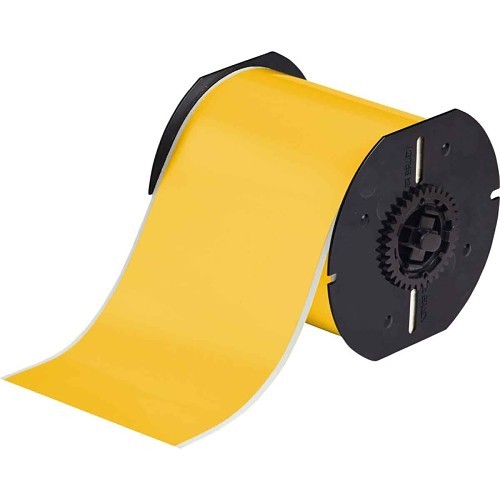 Brady® B30C-4000-595-YL Label Printer Ribbon, 100 ft Length, 4 in Width, Vinyl, Yellow