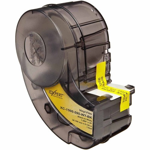 Brady® XC-1500-595-WT-BK Label Printer Tape, 30 ft Length, 1.5 in Width, Black/White, Vinyl