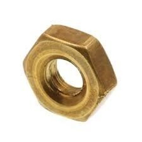 Machine Screw Nut, 4-48 Thread, Brass, Plain