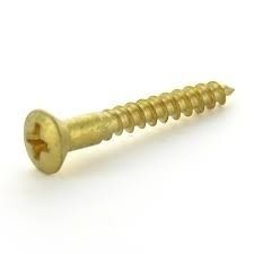 Wood Screw, SAE, #6 Diameter - Thread, 1 in L, Oval Head, Brass, Phillips Drive, Brass