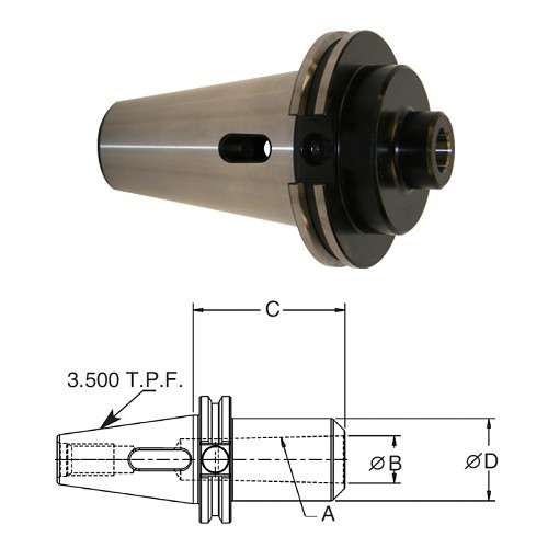 Briney Tooling V50-MT3 Morse Taper Adapter, 3 Tap