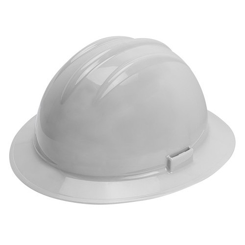 Hard Hat Full Brim, Ratchet Suspension, Series: Classic, 6 Suspension Points, Polyethylene, HDPE, ANSI Z89.1 2014, CSA Z94.1 2015, White