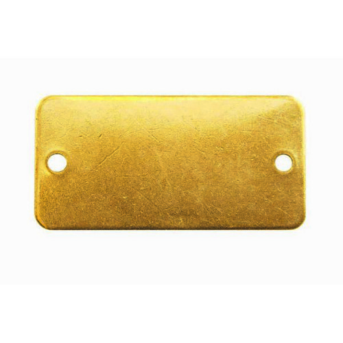 C.H.Hanson® 41242 Round Corner Tag, 5/8 in Height, 2-1/2 in Width, 1/8 in Hole, Brass