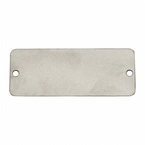 C.H.Hanson® 43067 Blank Tag, 1-1/2 in Height, 3 in Width, Stainless Steel, Silver, Rectangle Shape, 0.125 in Hole